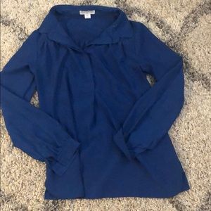 Blue half button down dress shirt